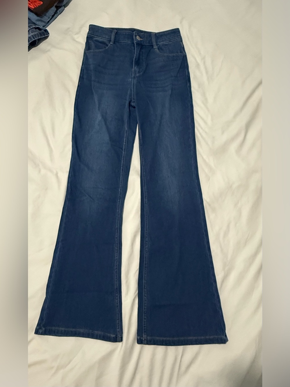 HALARA Dark Blue Flare Wide-Leg Jeans
